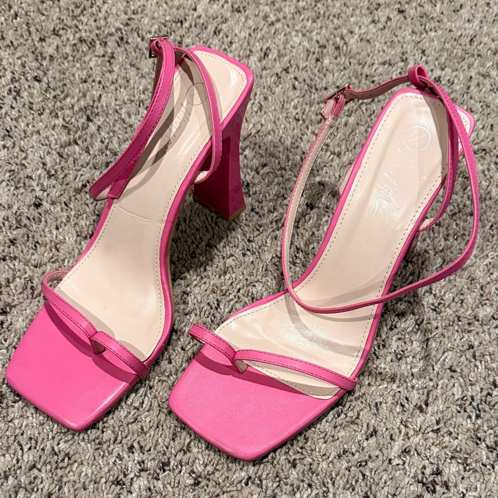 Nasty Gal Hot Pink Strappy Heels